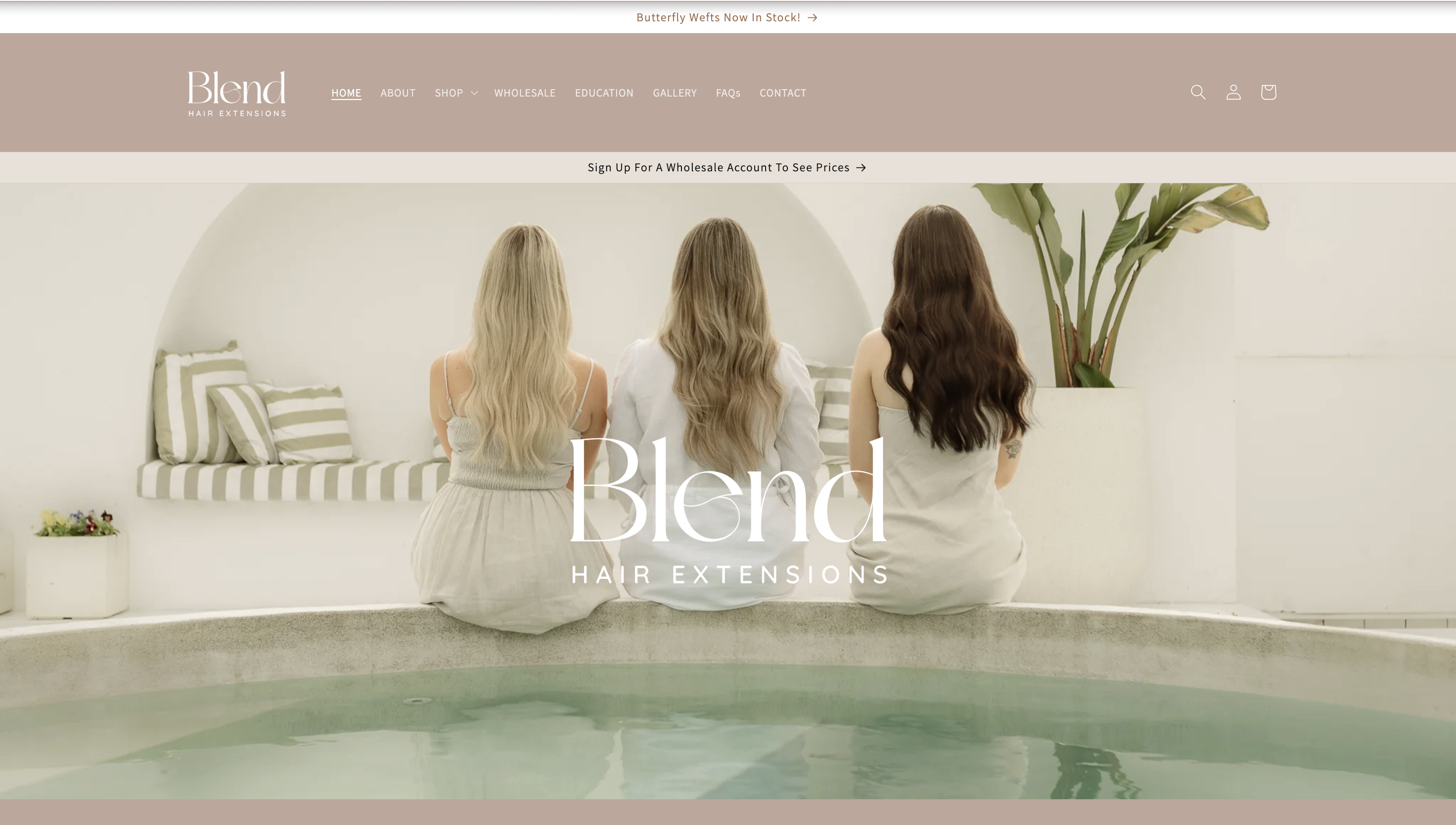 Blend Hair Extensions website screenshot
